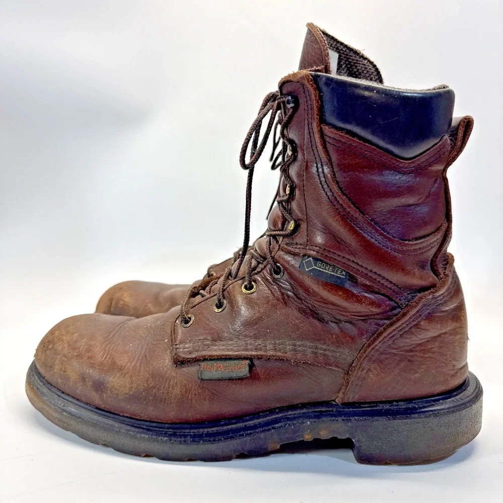 Red Wing 914 Boot Men 10.5 B Narrow Brown Leather Soft Toe Waterproof